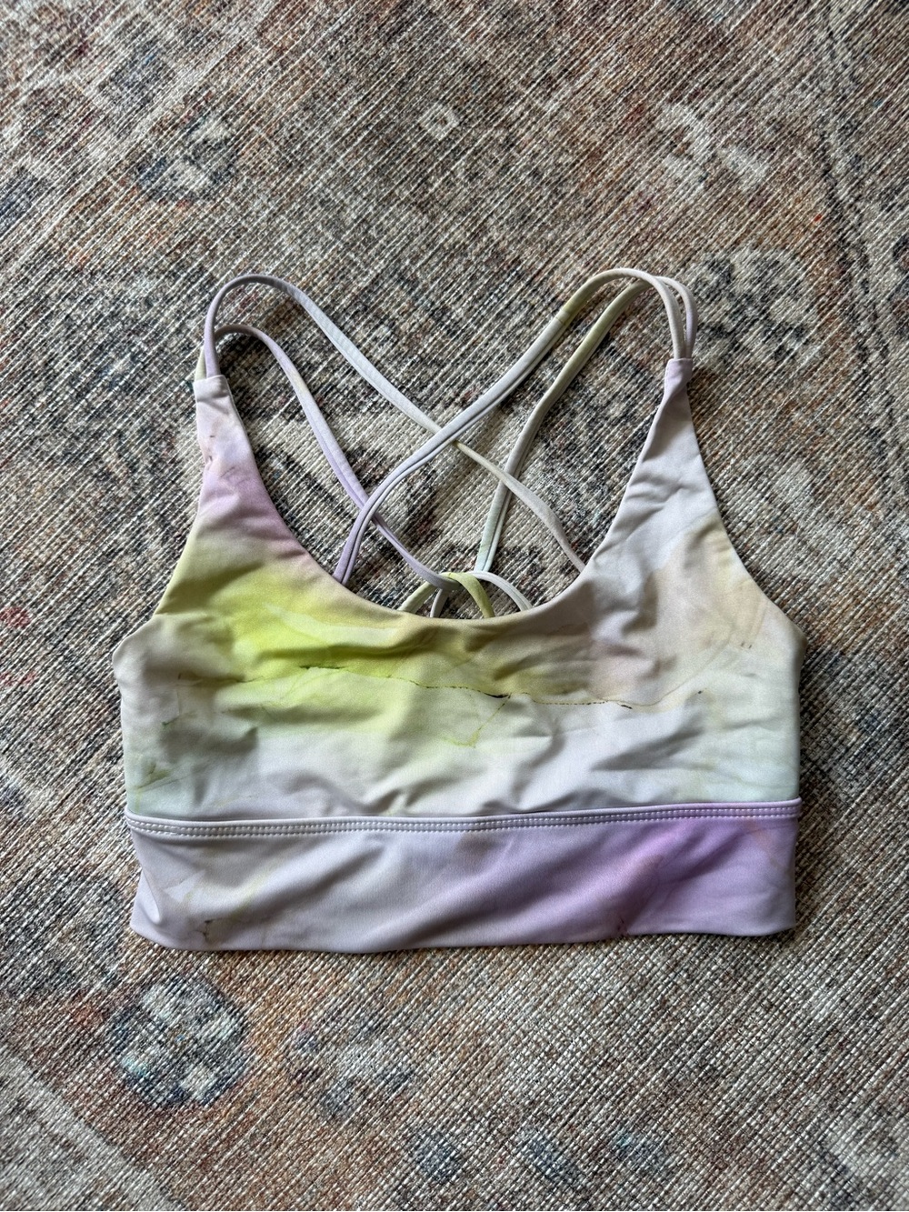 Pastel strappy sports bra